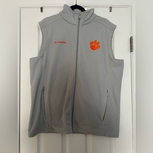 Columbia Fleece Full Zip Vest. Clemson Tigers Size XL